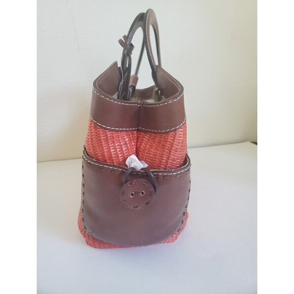 Fossil Purse Belize Ring Satchel Orange Beachy Shoulder strap 78083 NWT - Picture 5 of 16